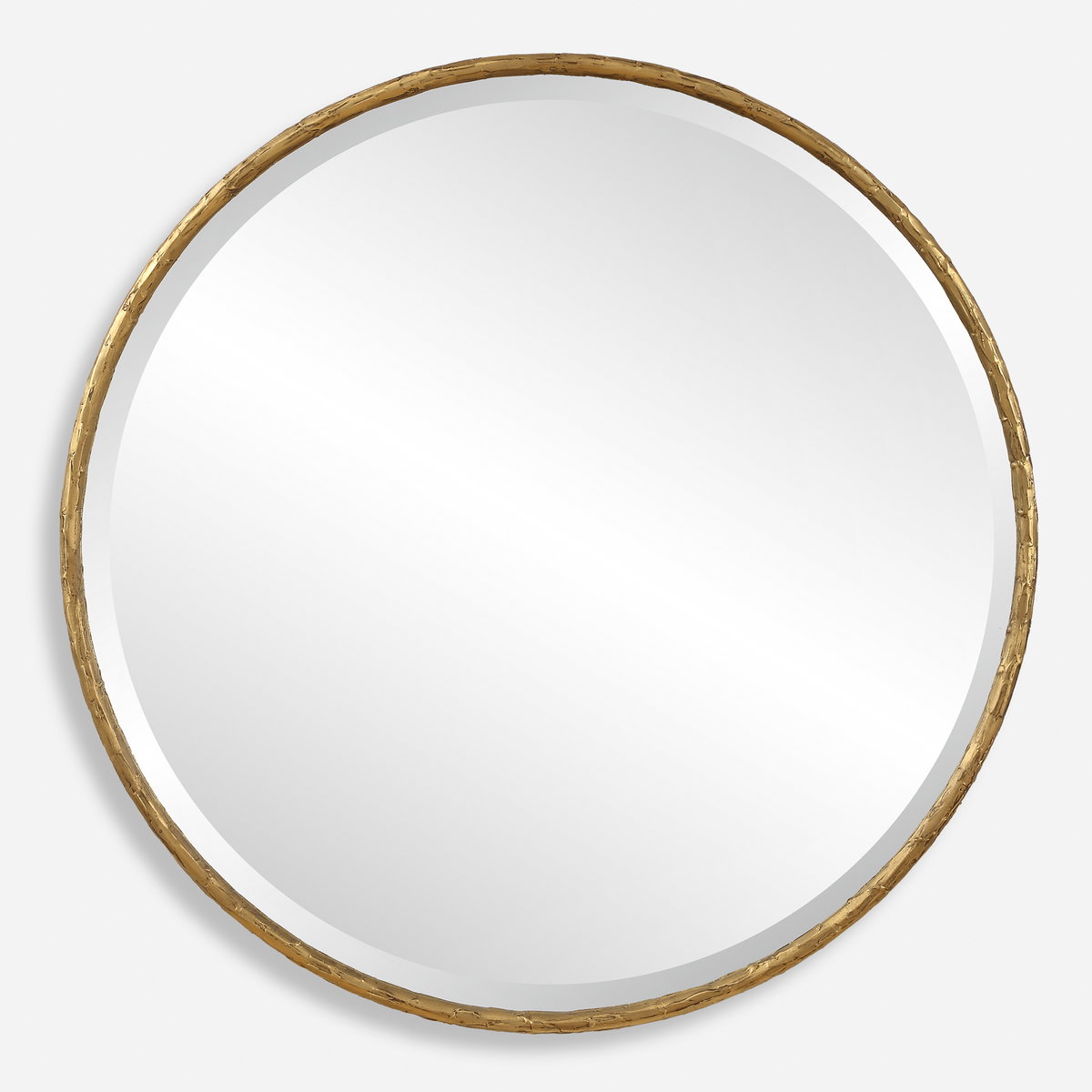 Sutton Aged Gold Round Mirror, by Uttermost, 47.25" width x 47.25" height x 1.5" depth View 1