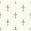 Fleur De Lis White & Green Wallpaper thumbnail 0