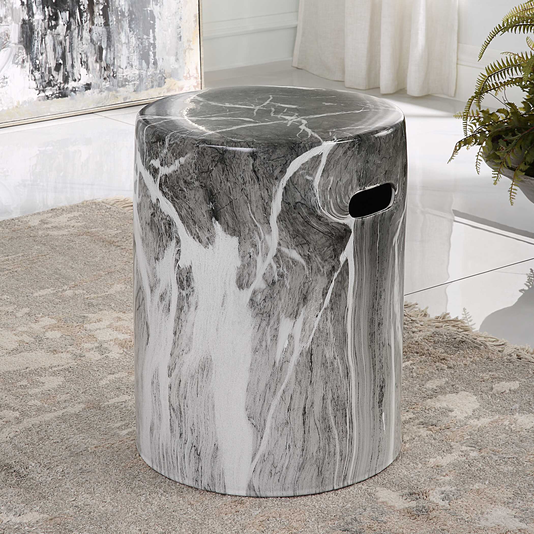 Marvel Marbled Garden Stool large image 