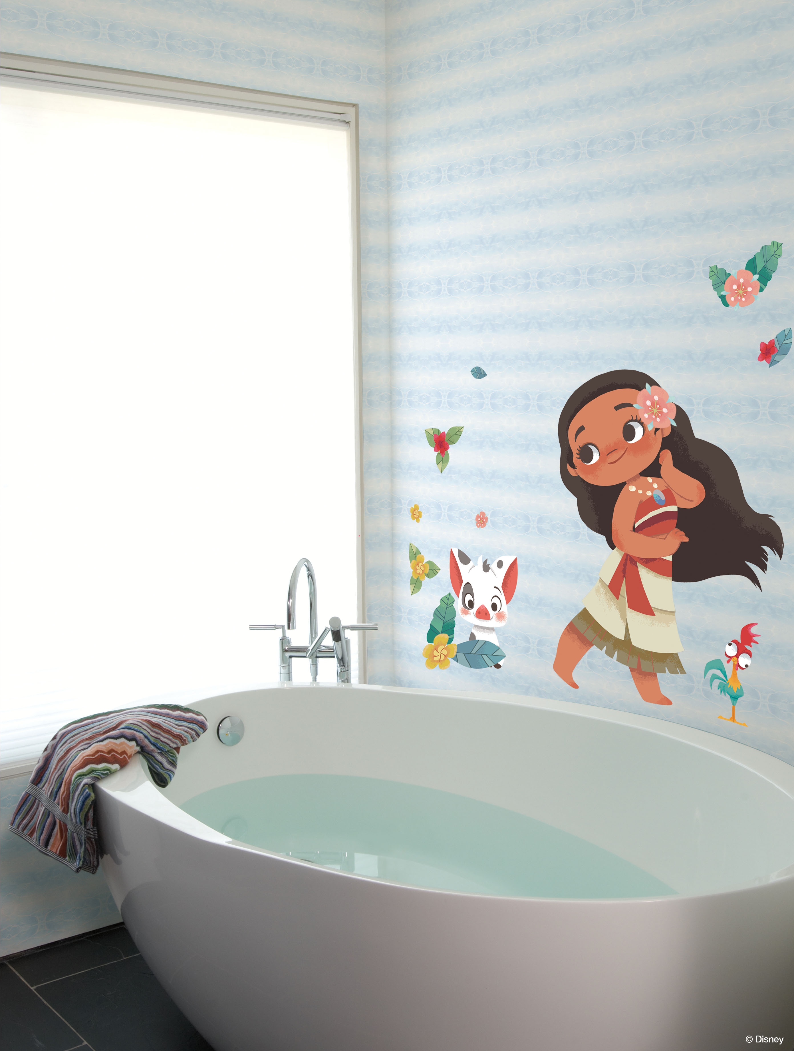 Disney The Little Mermaid Swim Teal Wallpaper large image 