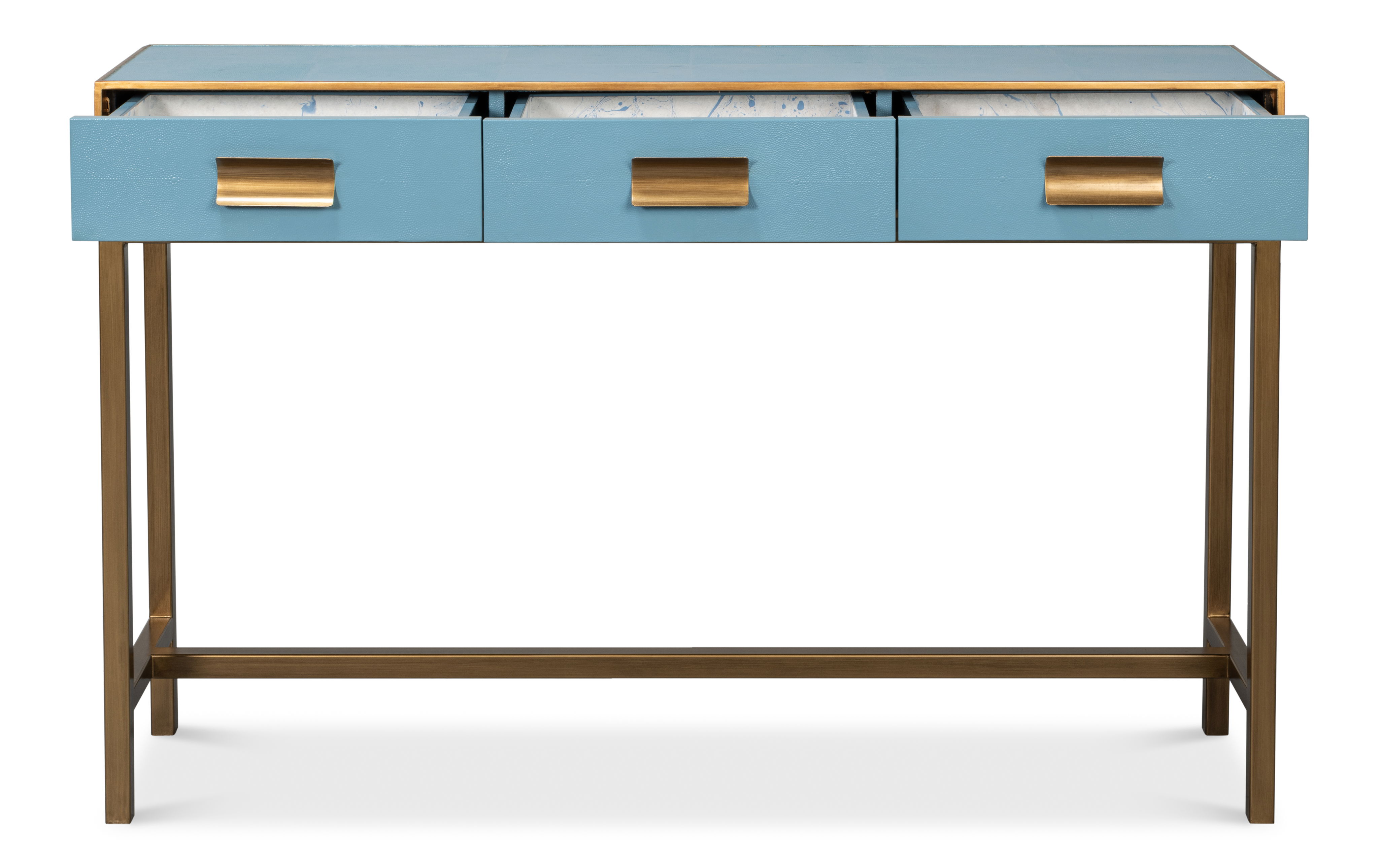 Gideon Shagreen Console, Chambray Blue large image 