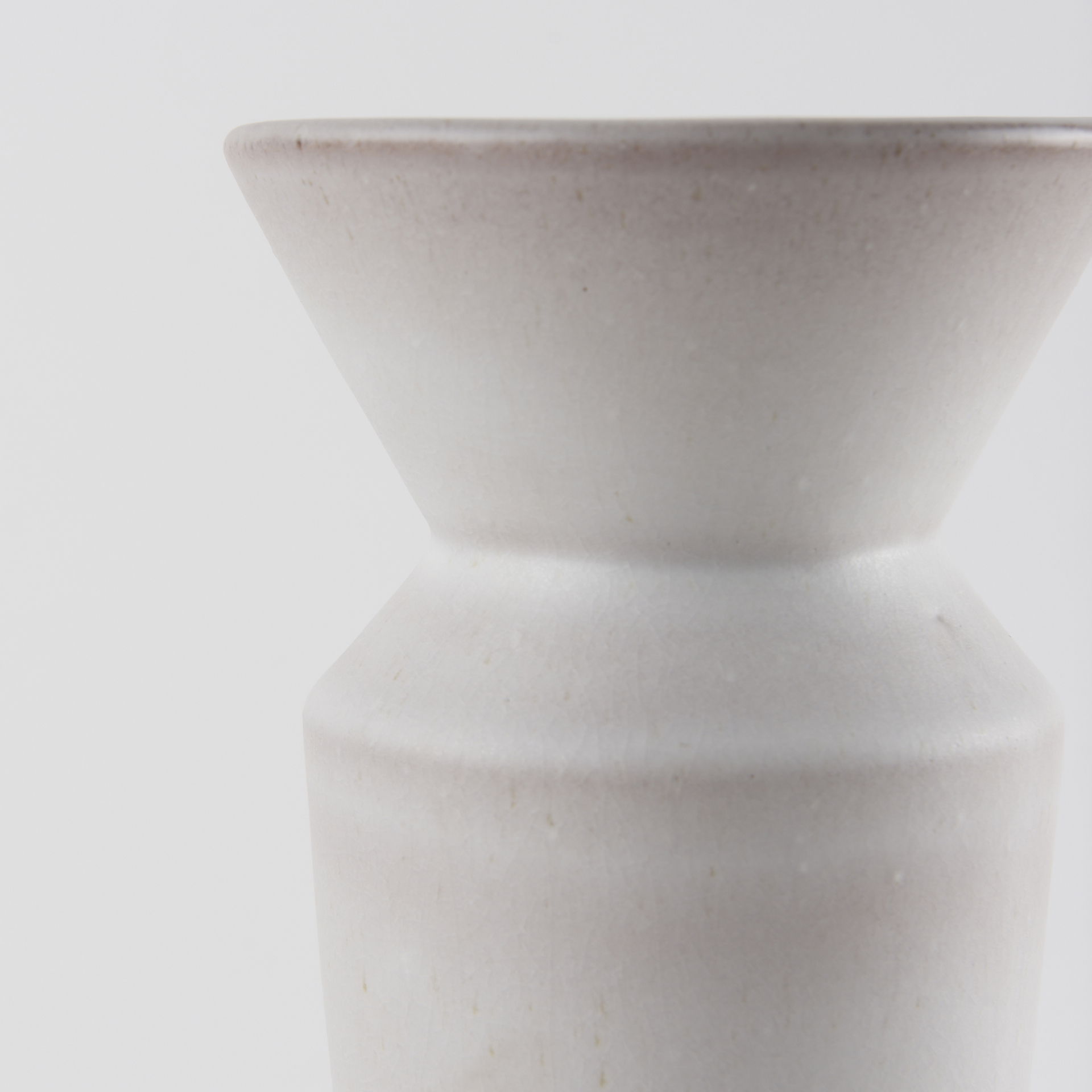 Esme  Whitewashed Ceramic Vase, by Mercana, 4.53" length x 4.53" width x 10.43" height View 7