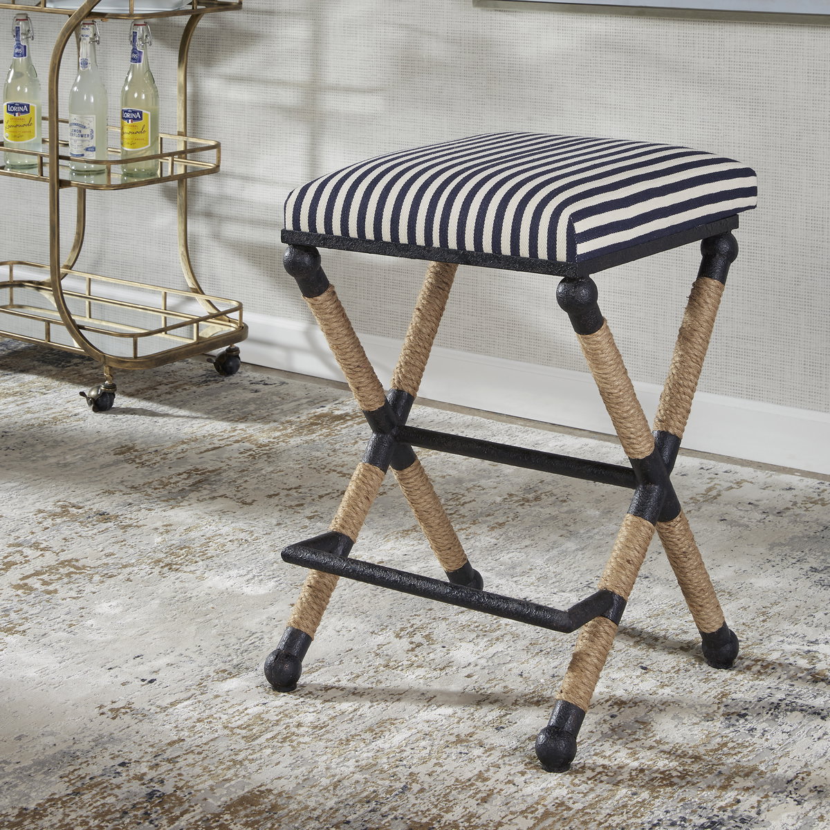 Braddock Backless Counter Stool, Counter & Bar Stool by Uttermost, 18.75" width x 27.62" height x 18.75" depth View 12