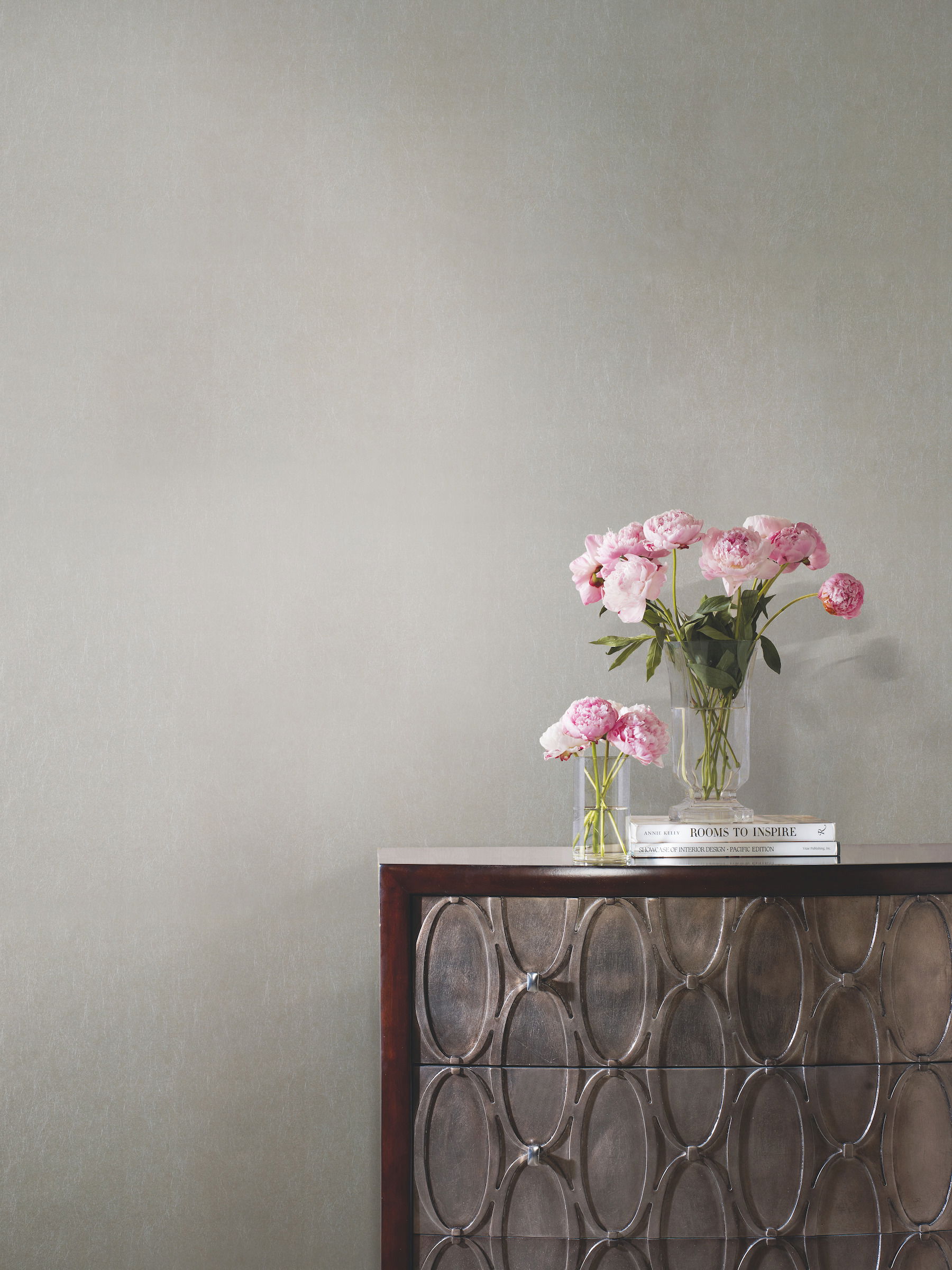Oasis Silver Metallic Wallpaper large image 