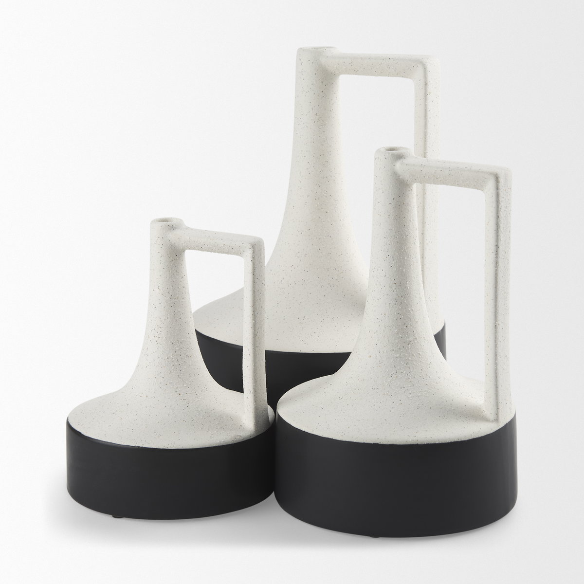 Burton 8.3H Small White and Black Ceramic Jug Vase, Decorative Jar by Mercana, 6.1" length x 6.1" width x 8.27" height View 13