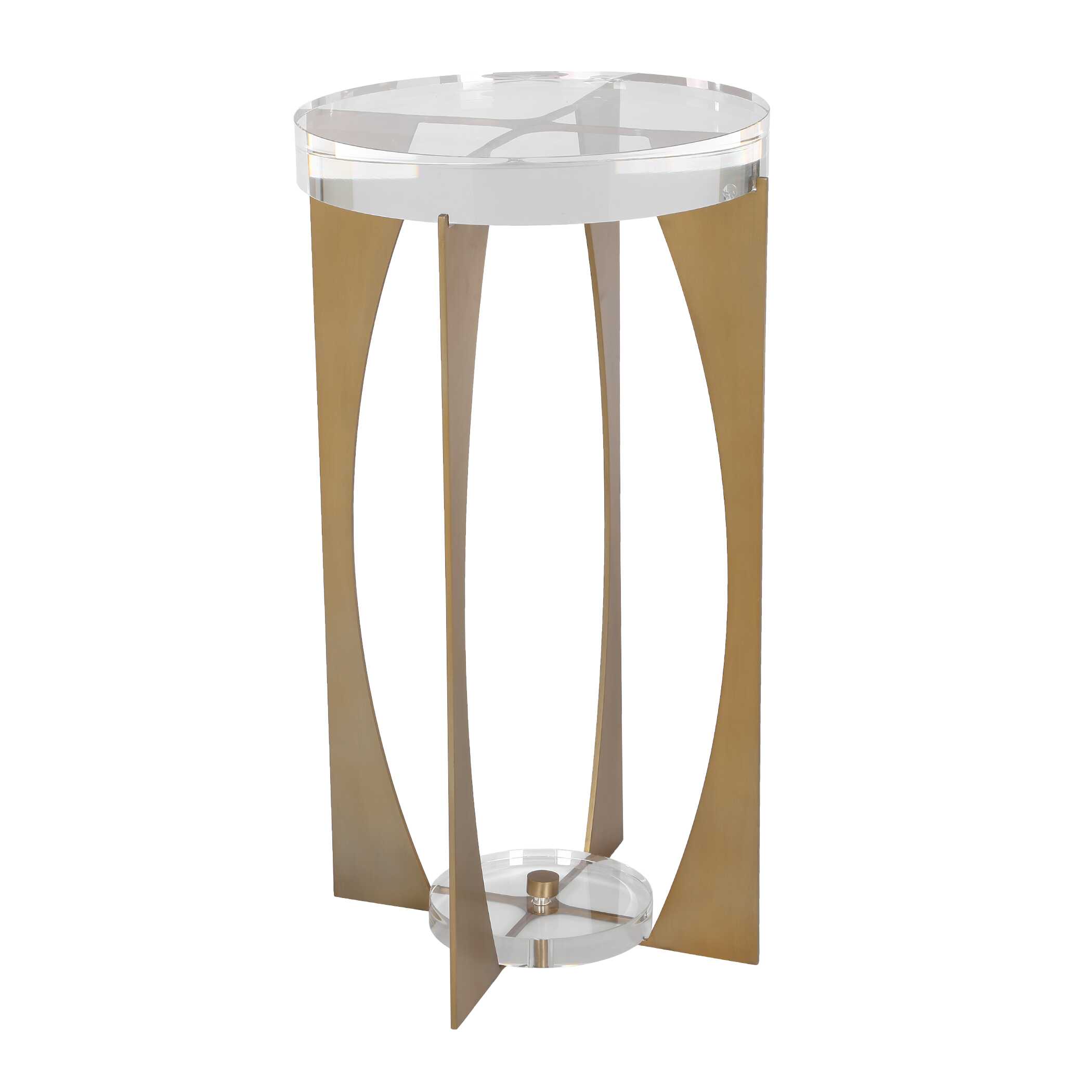 Kolkata Brass Accent Table, Furniture by Uttermost, 13.75" width x 24" height x 13.75" depth View 4