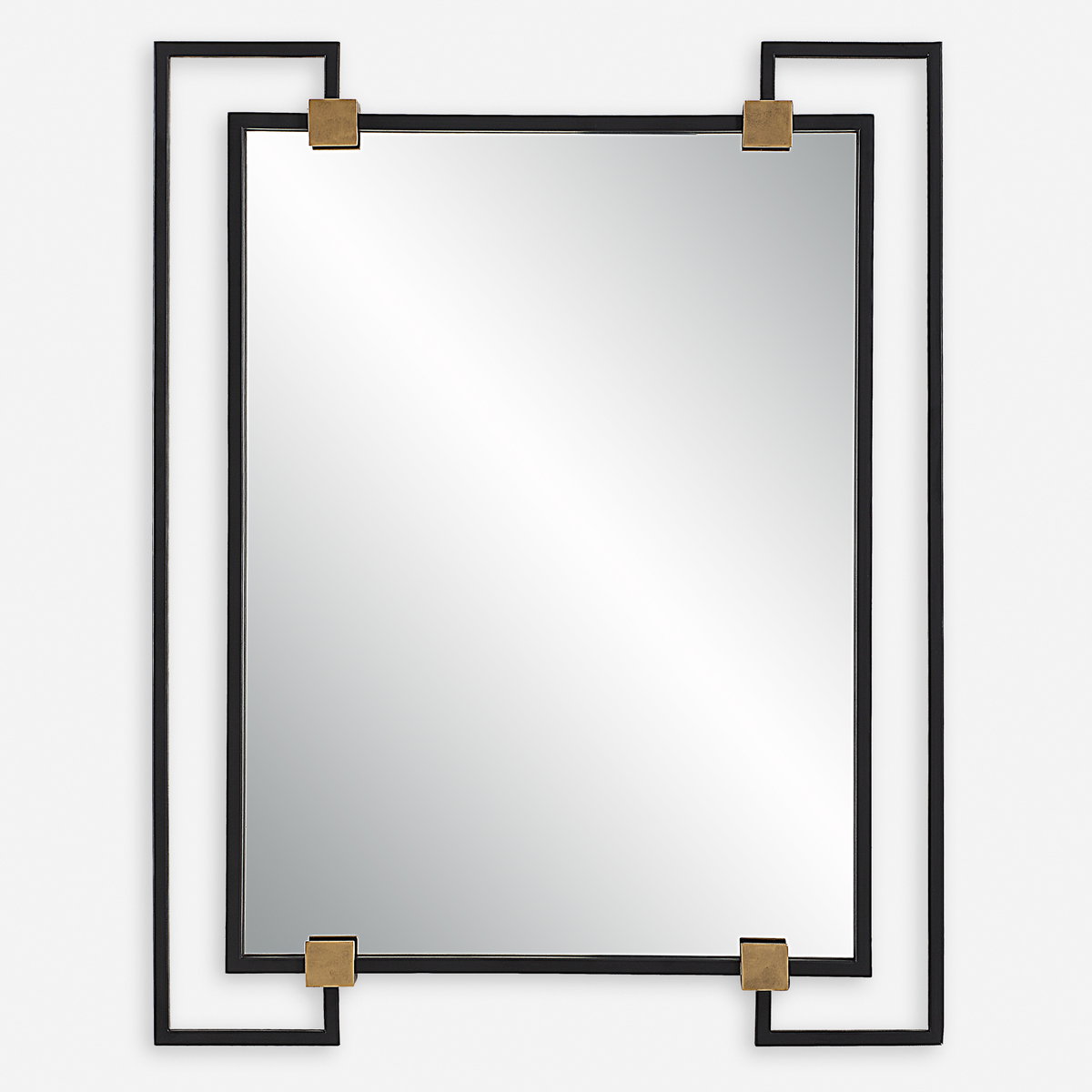 Ivey Rectangle Industrial Mirror, by Uttermost, 2'8.5" width x 3'6" height x 2.5" depth View 1
