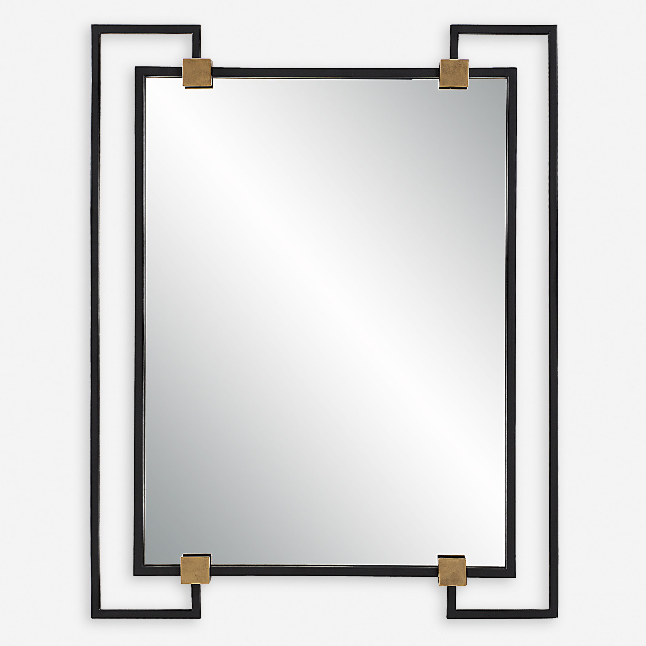 Ivey Rectangle Industrial Mirror, by Uttermost, 32.5" width x 42" height x 2.5" depth View 1