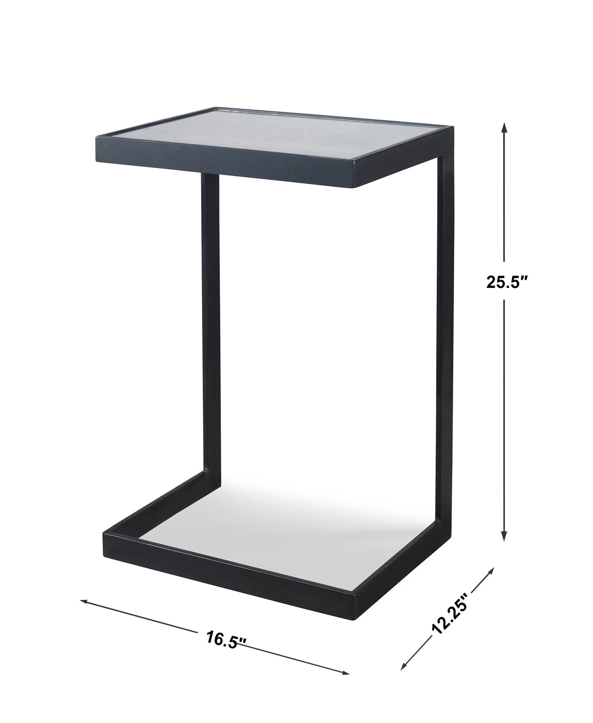 Windell Cantilever Accent Table, Side & End Table by Uttermost, 16.5" width x 25.5" height x 12.25" depth View 3