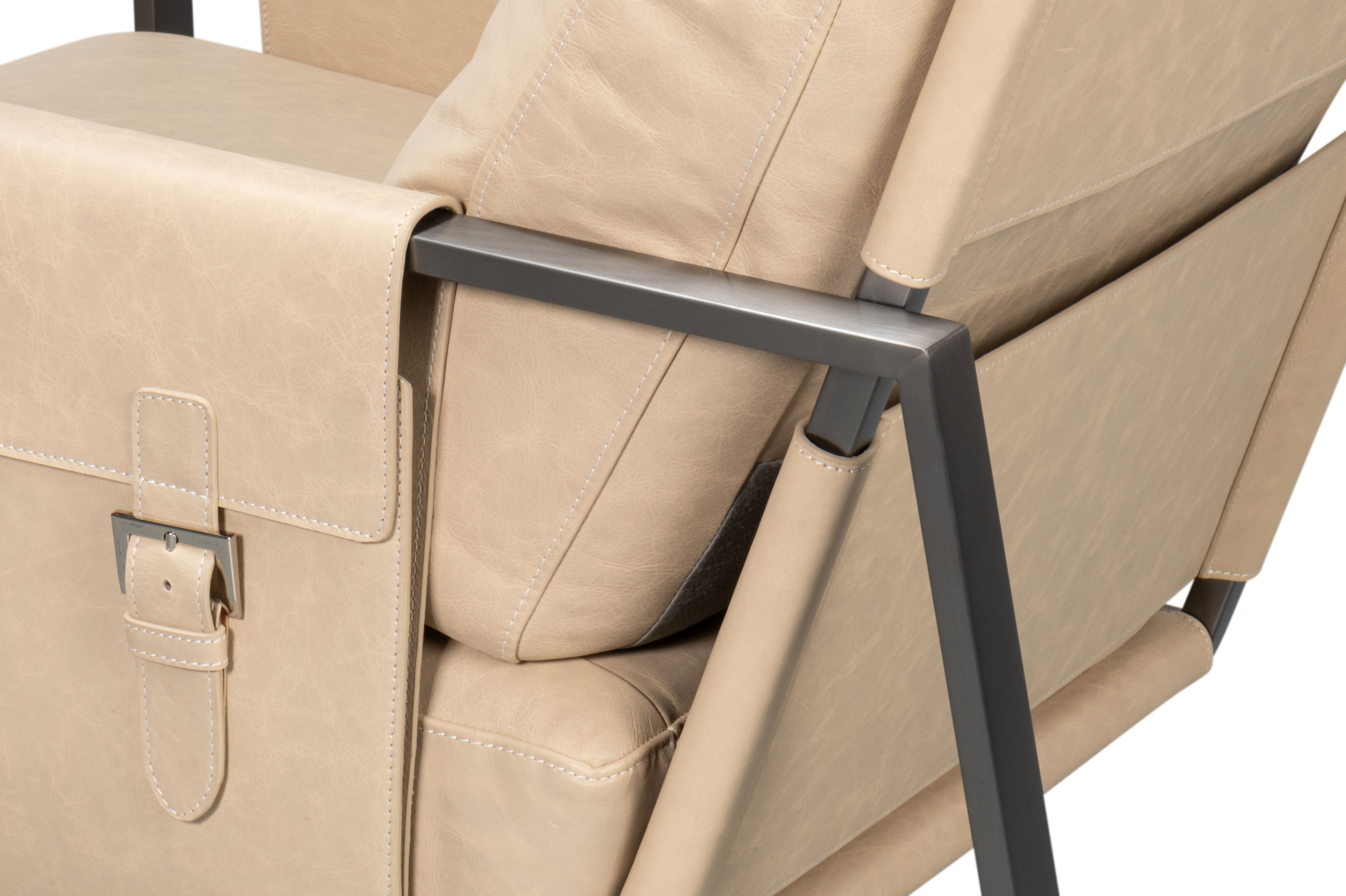 Edmonds Distilled Leather Chair,White large image 