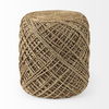 Allium Brown Handwoven Wool Cylindrical Pouf, Ottoman by Mercana, 15.75" length x 15.75" width x 17.75" height thumbnail 6