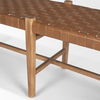 Shane Brown Wood with Woven Brown Leather Bench, Benche by Mercana, 52" length x 16.5" width x 18.75" height thumbnail 9