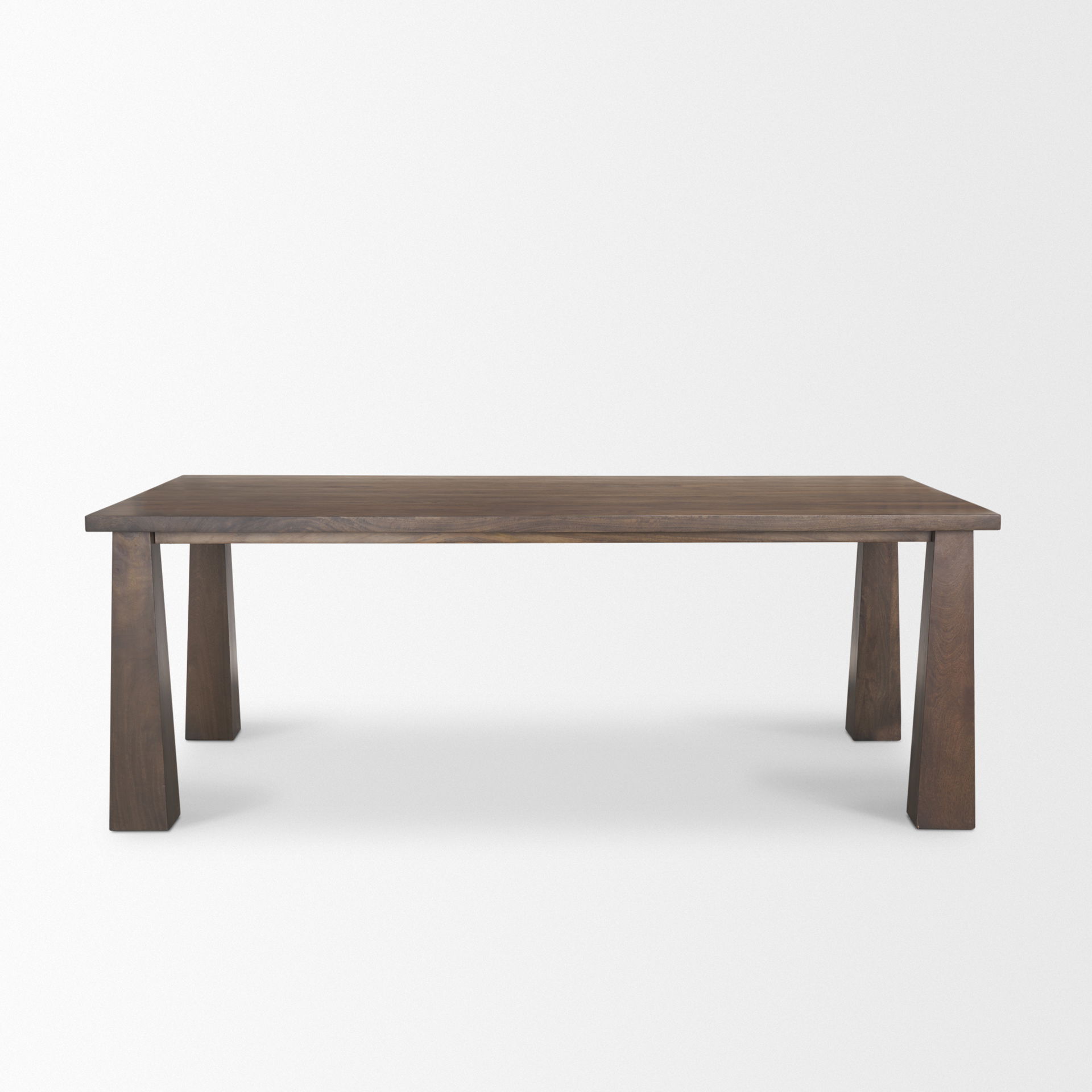 Wolcott Rectangular Dark Brown Solid Wood Dining Table, by Mercana, 84" length x 42" width x 30" height View 4