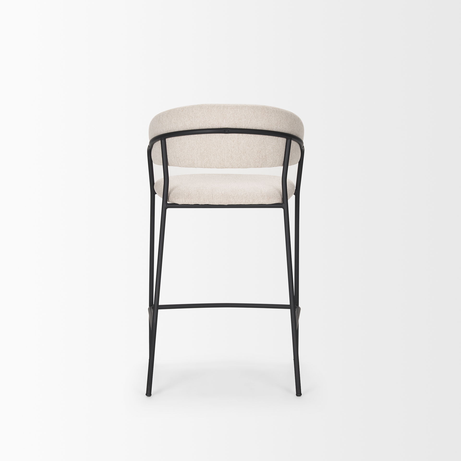 Carolyn Counter Stool with Oatmeal Fabric & Matte Black Metal large image 