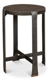 *Forged Slats Side Table/Moleskin, Side & End Table by Sarreid, 18" length x 18" width x 25" height thumbnail 1