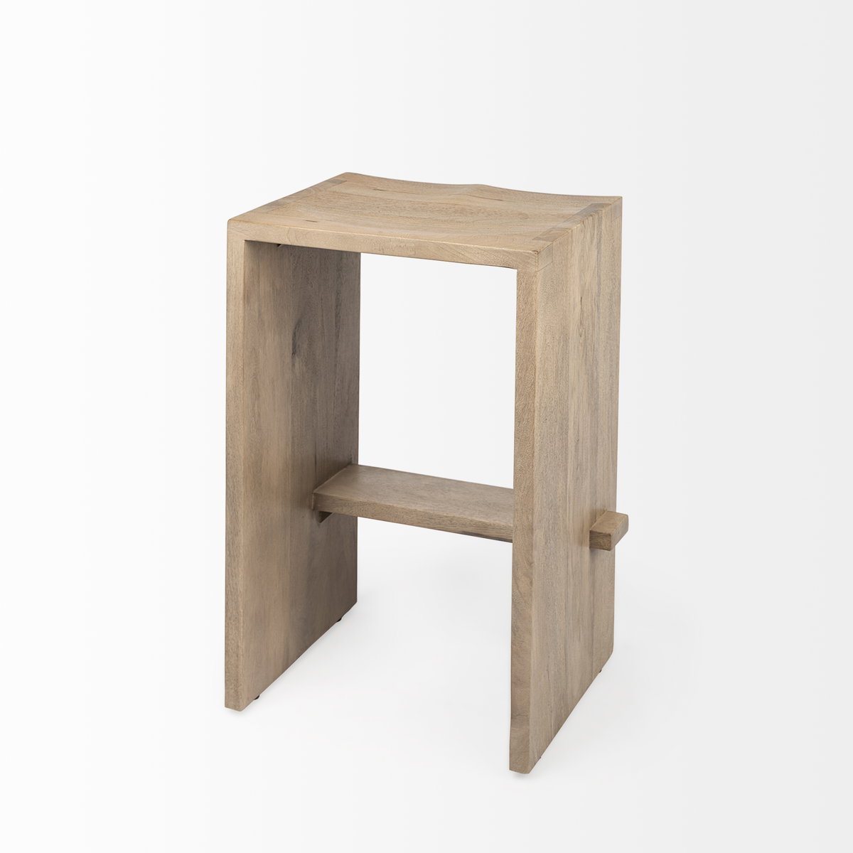 Aida Backless 26in Seat Counter Stool | Light Brown, Counter & Bar Stool by Mercana, 18.5" length x 14" width x 26" height View 9
