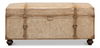 Leather Trunk/Bench, Pearl Leather, Seating by Sarreid, 48" length x 16" width x 20" height thumbnail 2