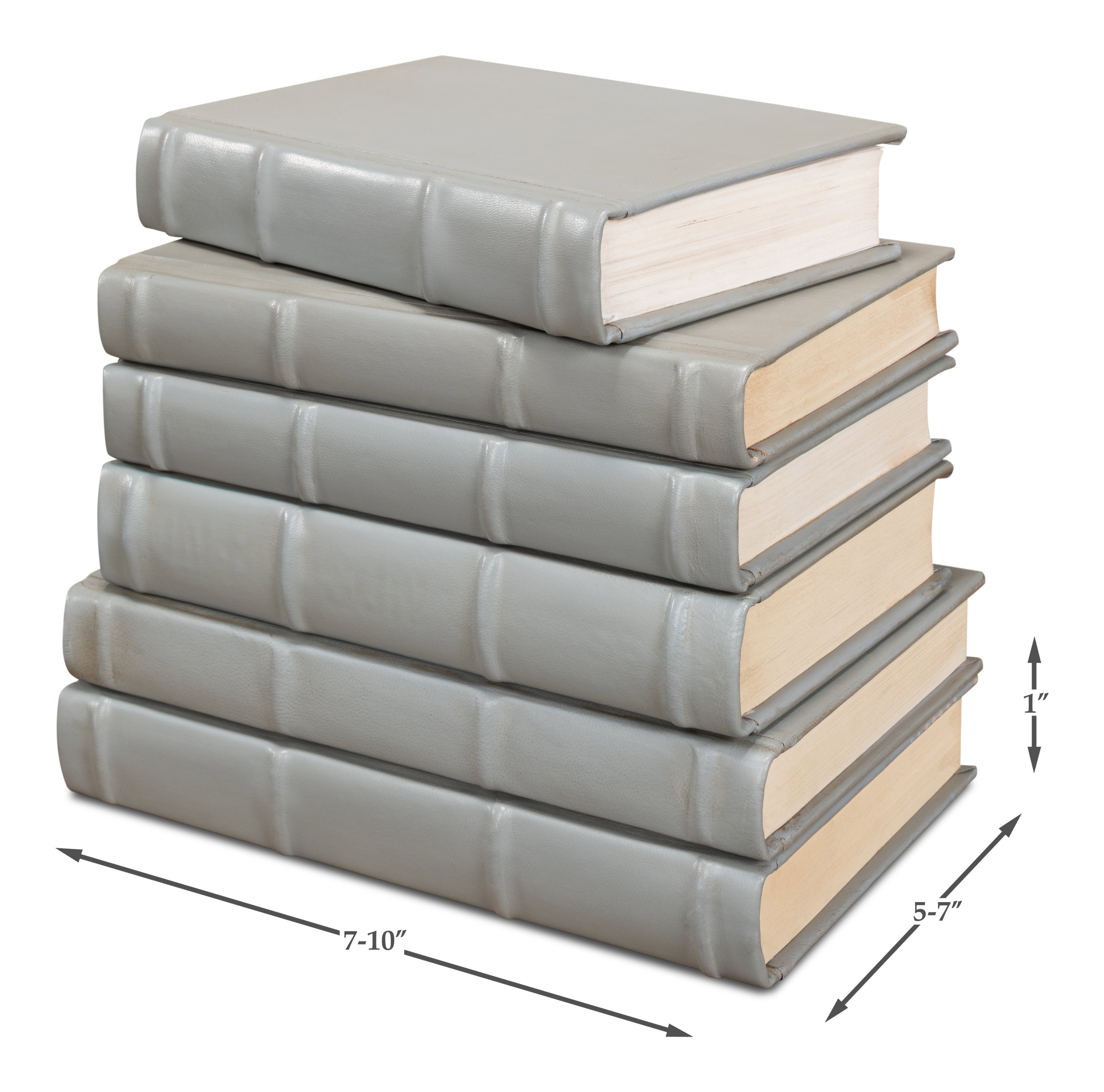 Books, Set Of 12, Antique Grey, Decor by Sarreid, 7" length x 1" width x 5" height View 9
