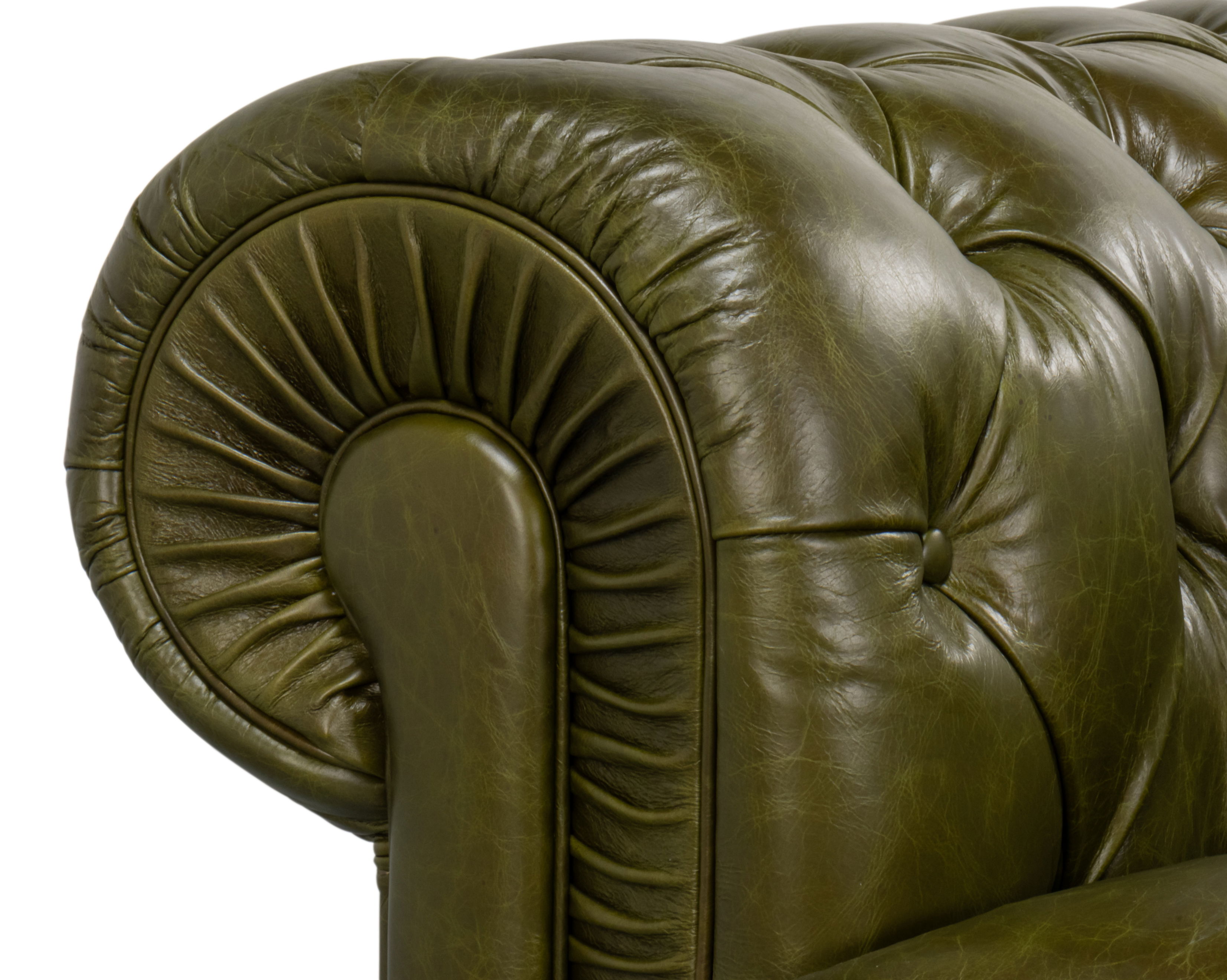 Savile Leather Sofa, Green large image 