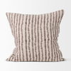 Jenna 22x22 Beige with Merlot Print Linen Square Decorative Pillow Cover, by Mercana, 22" length x 22" width x 0.2" height thumbnail 3