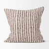 Jenna Beige with Merlot Print Linen Square Decorative Pillow Cover, by Mercana, 22" length x 22" width x 0.2" height thumbnail 3