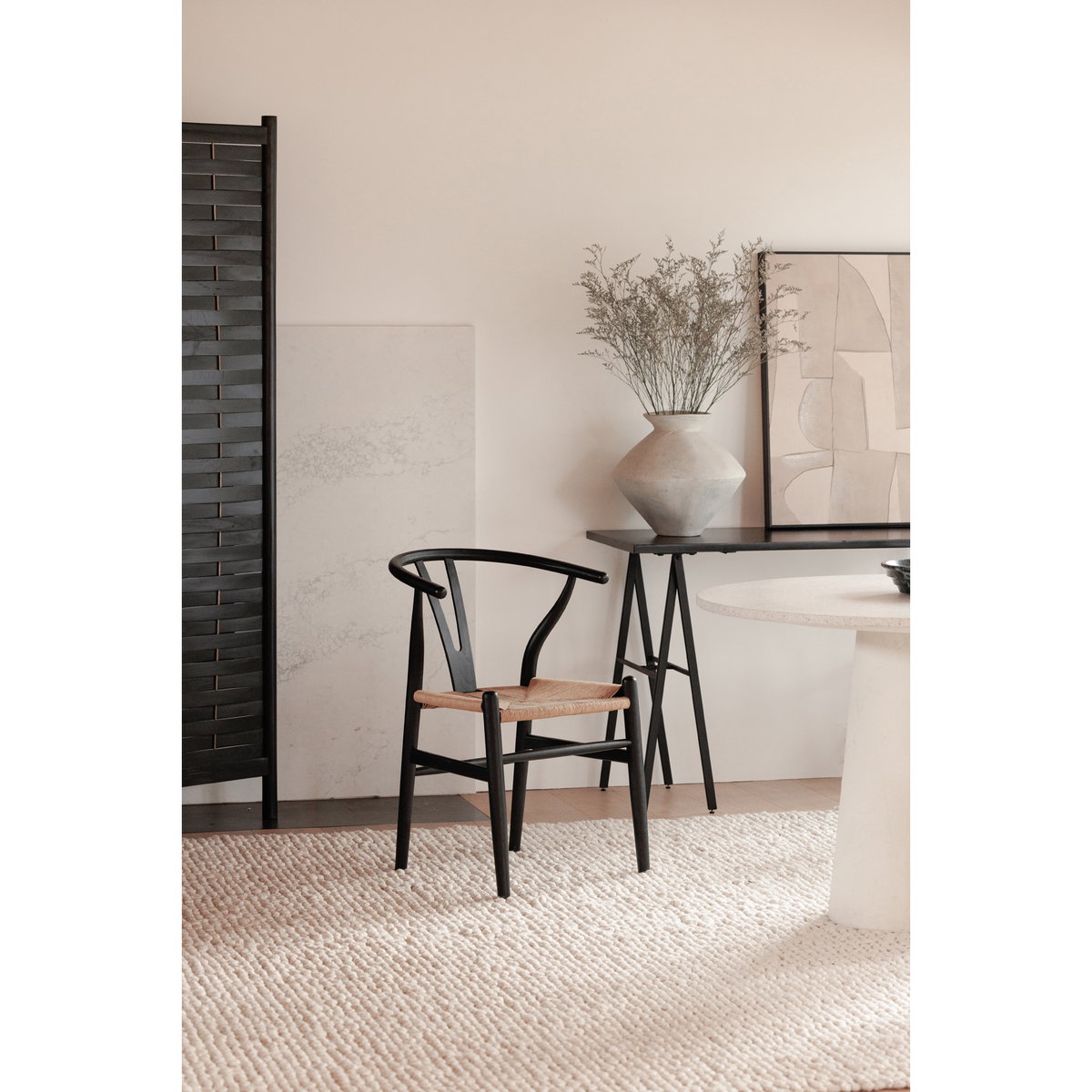 Ventana Dining Chair Black And Natural - Set Of Two, by Moe's Home, 19.5" width x 31" height x 16.5" depth View 8