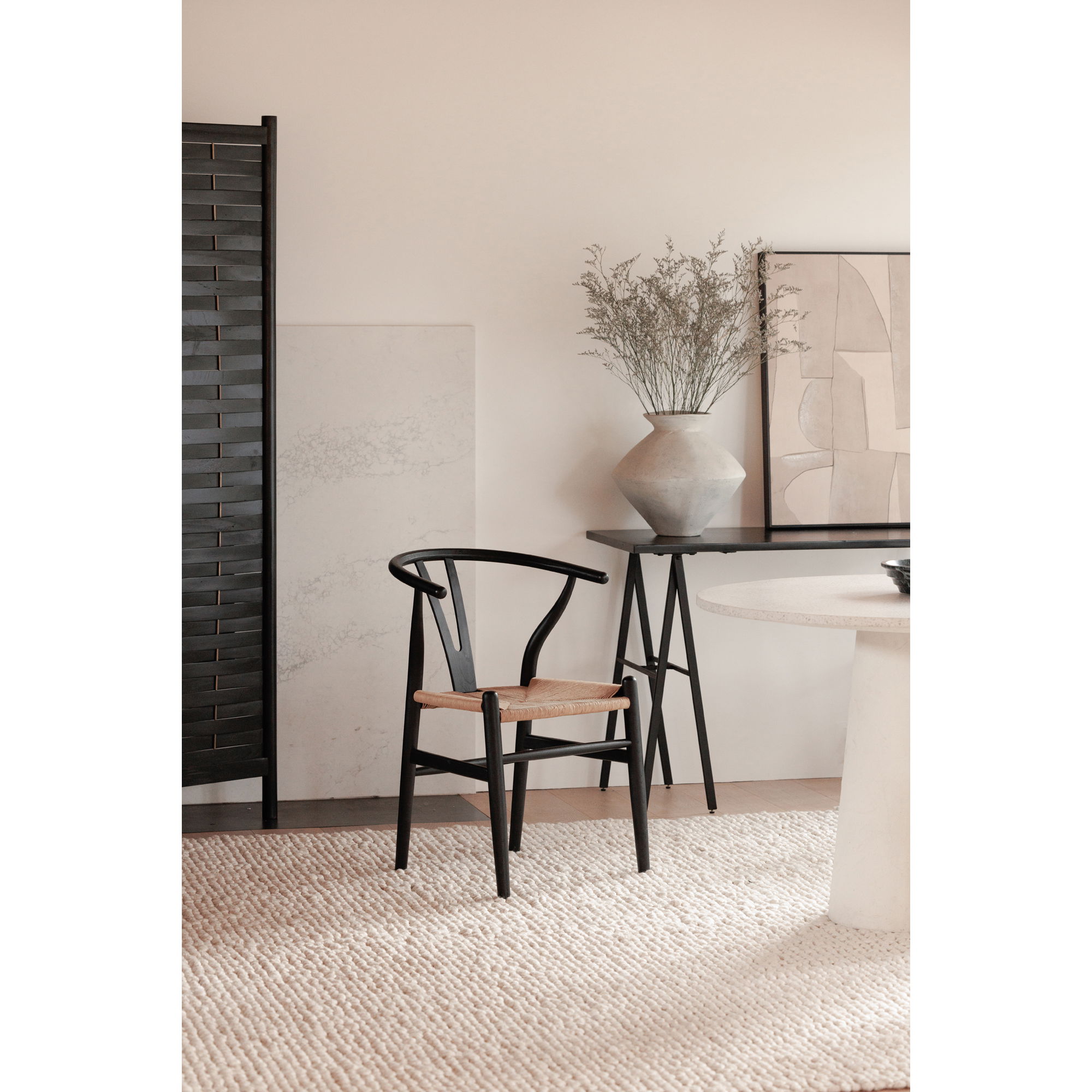 Ventana Dining Chair Black And Natural - Set Of Two large image 