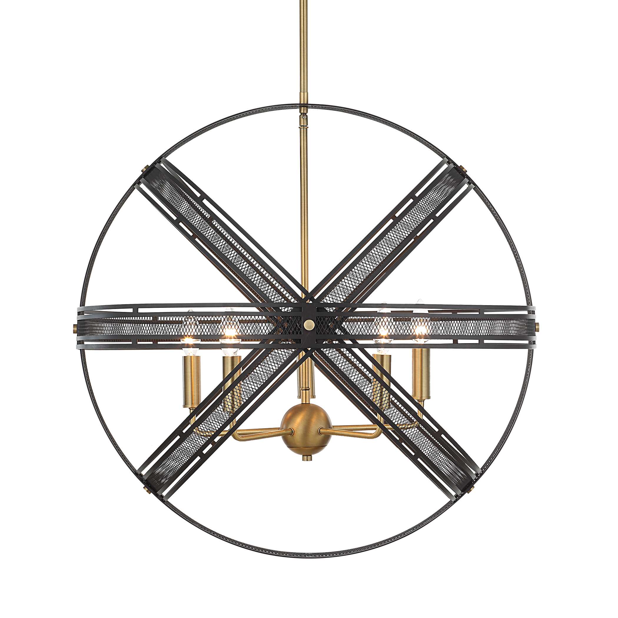 Spherical 5 Light Pendant, Ceiling Light by Uttermost, 27.75" width x 27.5" height x 27.75" depth View 6