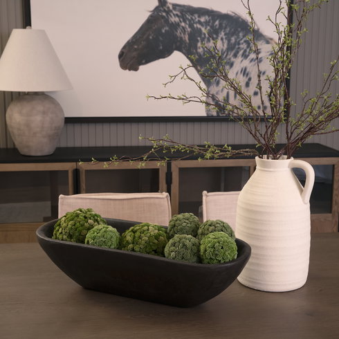 Athena Extra Large Oblong Black-Brown Reclaimed Wood Bowl