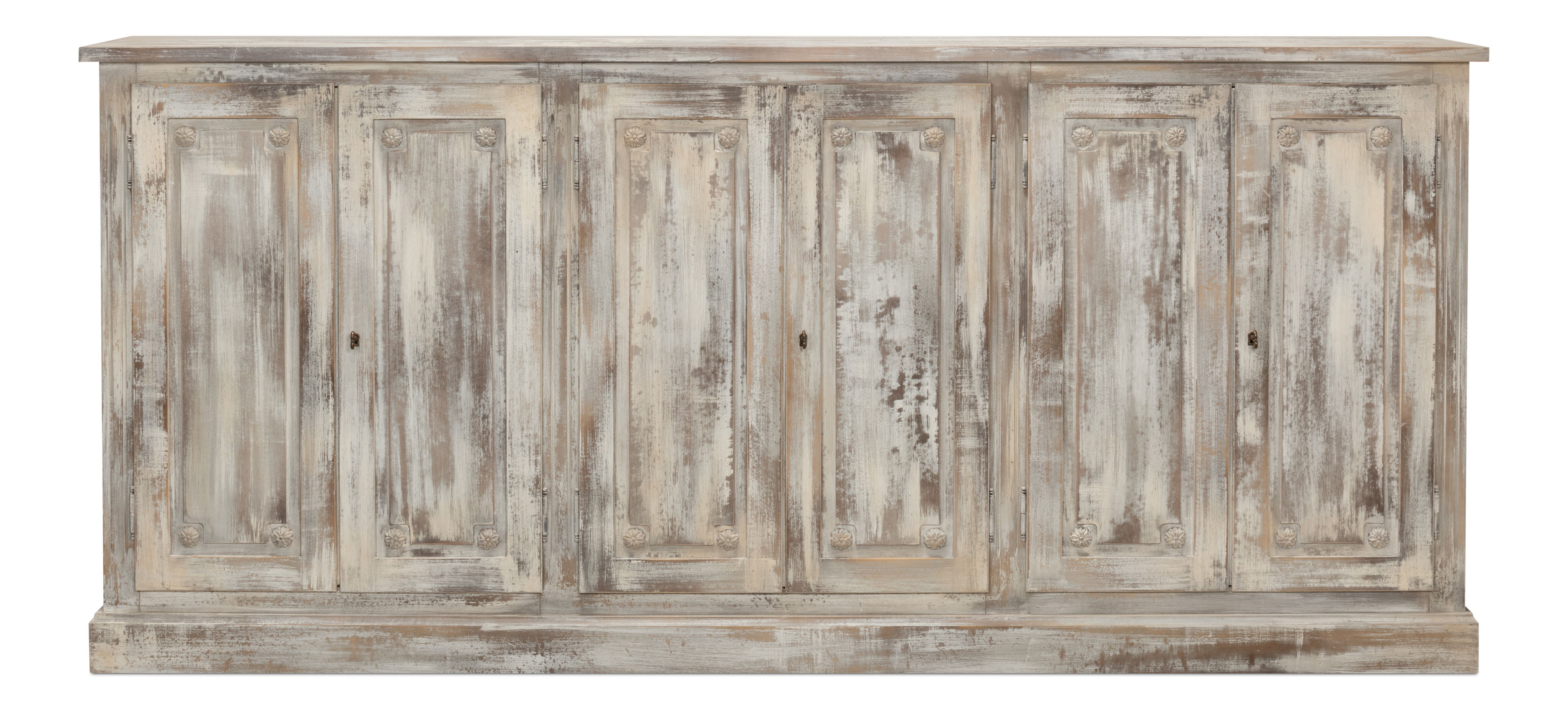 Bellagio Sideboard, 96',Grey Oak, Cabinets & Sideboard by Sarreid, 96" length x 15" width x 43" height View 2