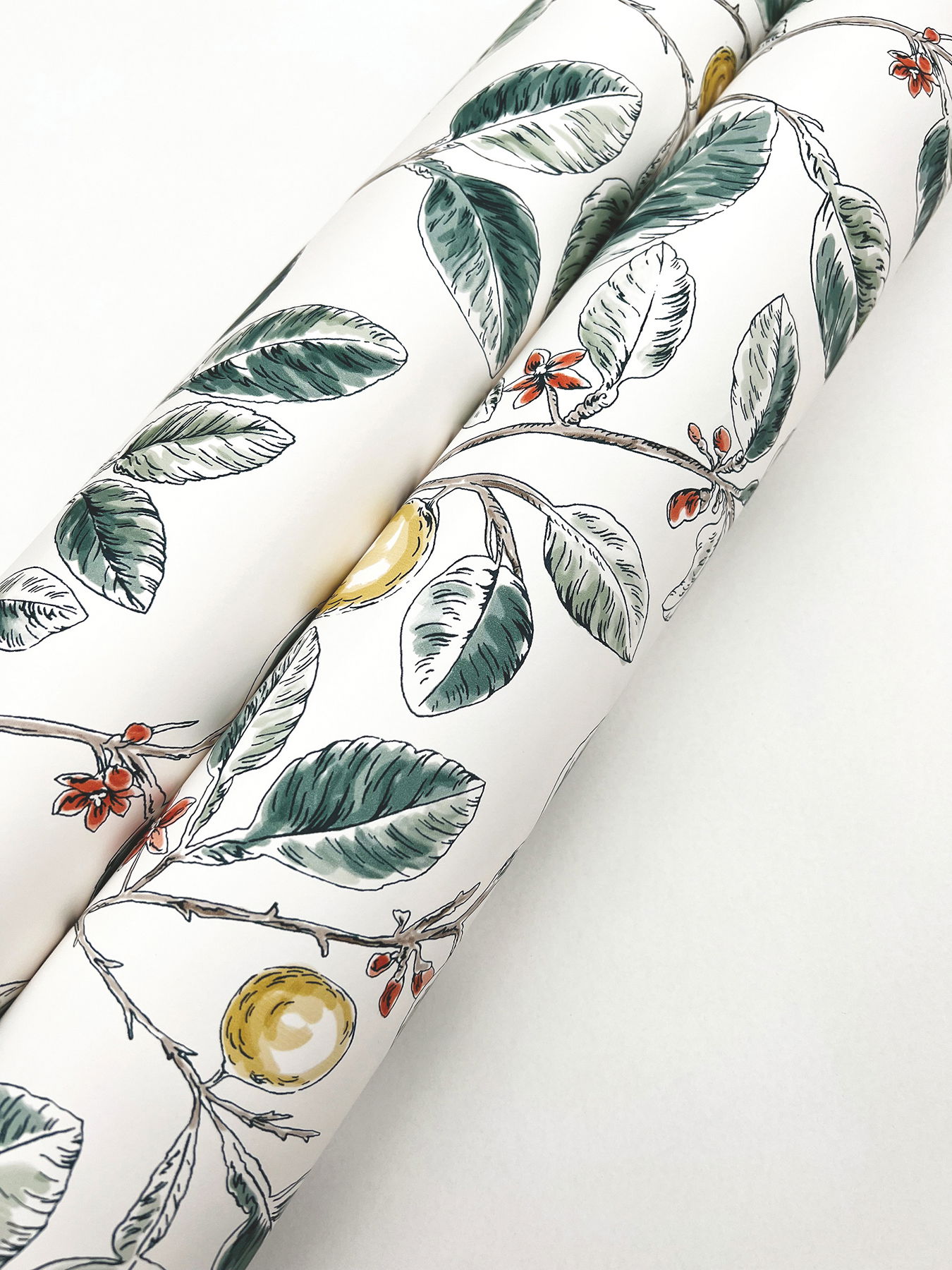 Limoncello Toile Forest Wallpaper large image 