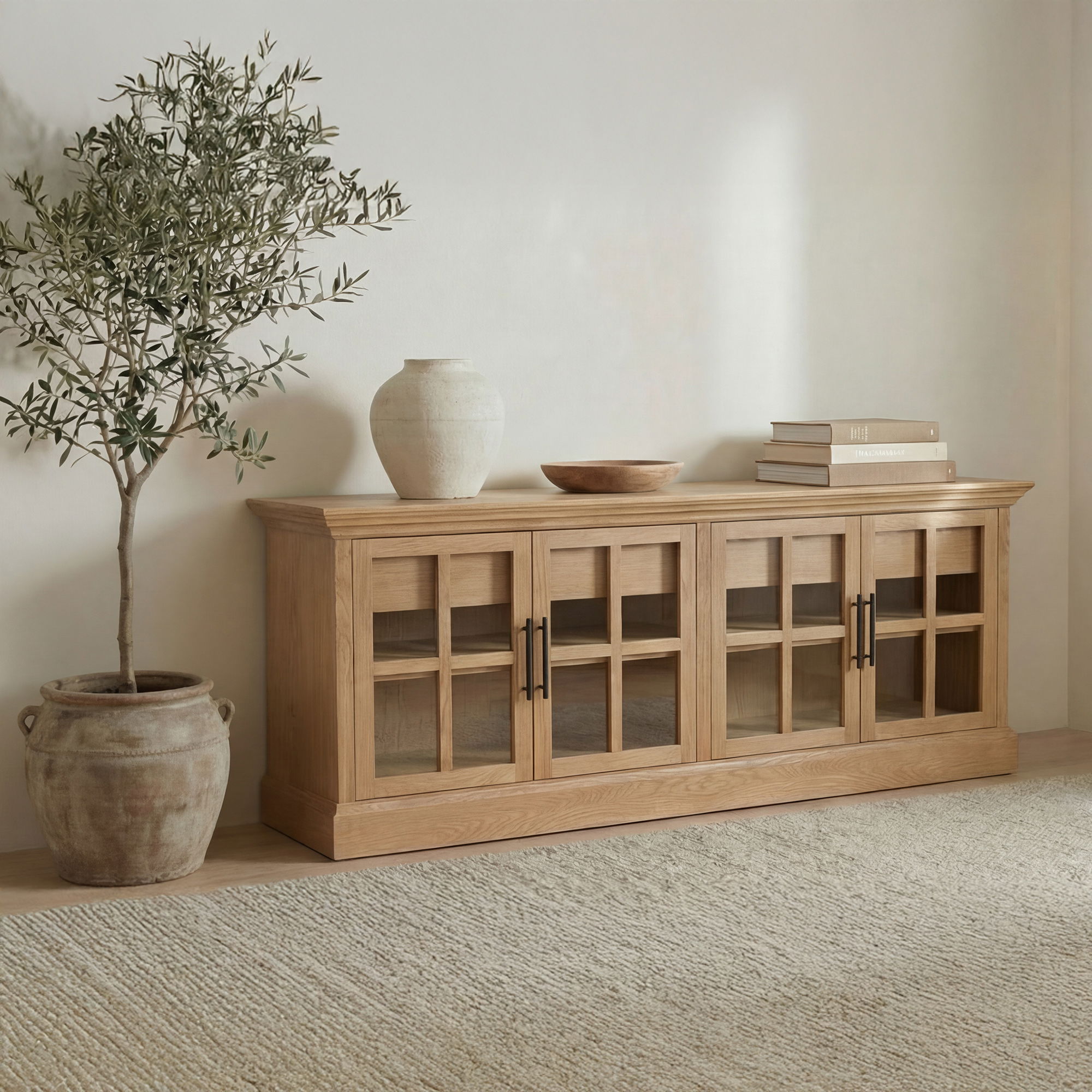 Raymond Sideboard Natural, Cabinets & Sideboard by Moe's Home, 78" width x 32" height x 20" depth View 8