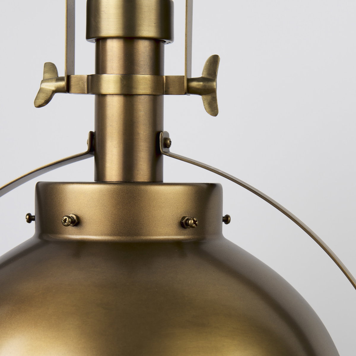 Leighton I 15x20 Gold Toned Metal Spherical Pendant Light, by Mercana, 15" length x 15" width x 20" height View 7