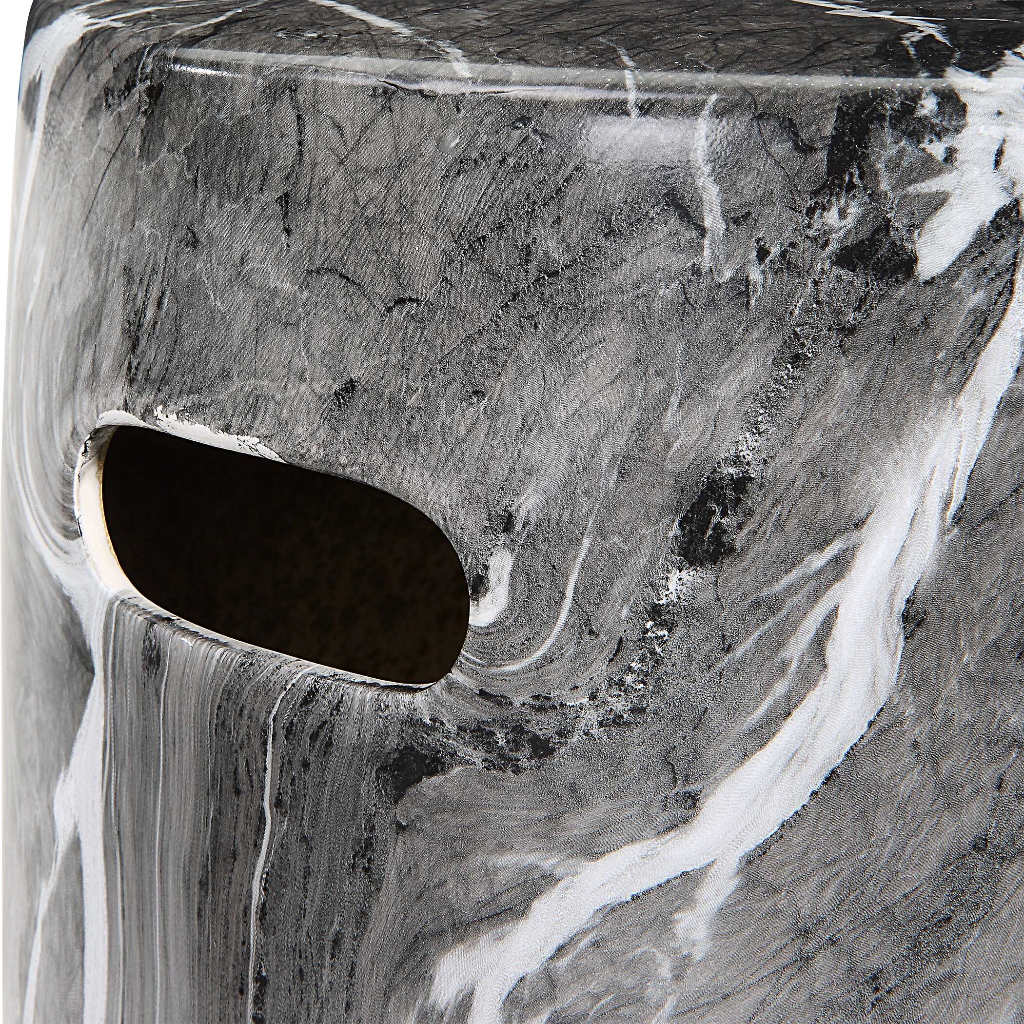 Marvel Marbled Garden Stool large image 