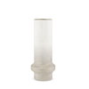 Tovah Medium Textured White with Gold Metal Vase, by Mercana, 6.69" length x 6.69" width x 16.34" height thumbnail 1