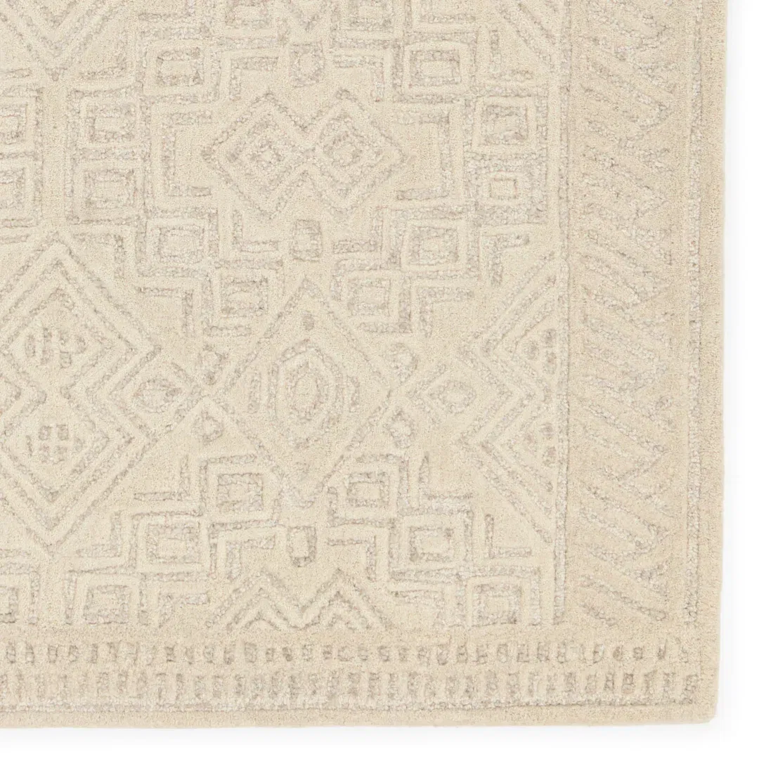 Oriental Handmade Tufted Wool Area Rug in Beige large image 