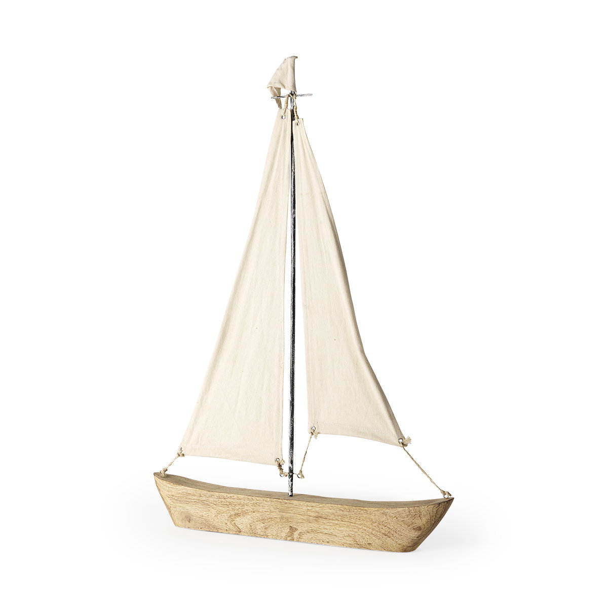 Tartane Large 22L x 2W Brown/Cream Nautical Inspired Sailboat, Decorative Object by Mercana, 22" length x 2.3" width x 32" height View 1