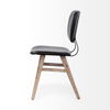 Haden I Black Faux-Leather Wrap Brown Solid Wood and Iron Base Dining Chair thumbnail 2