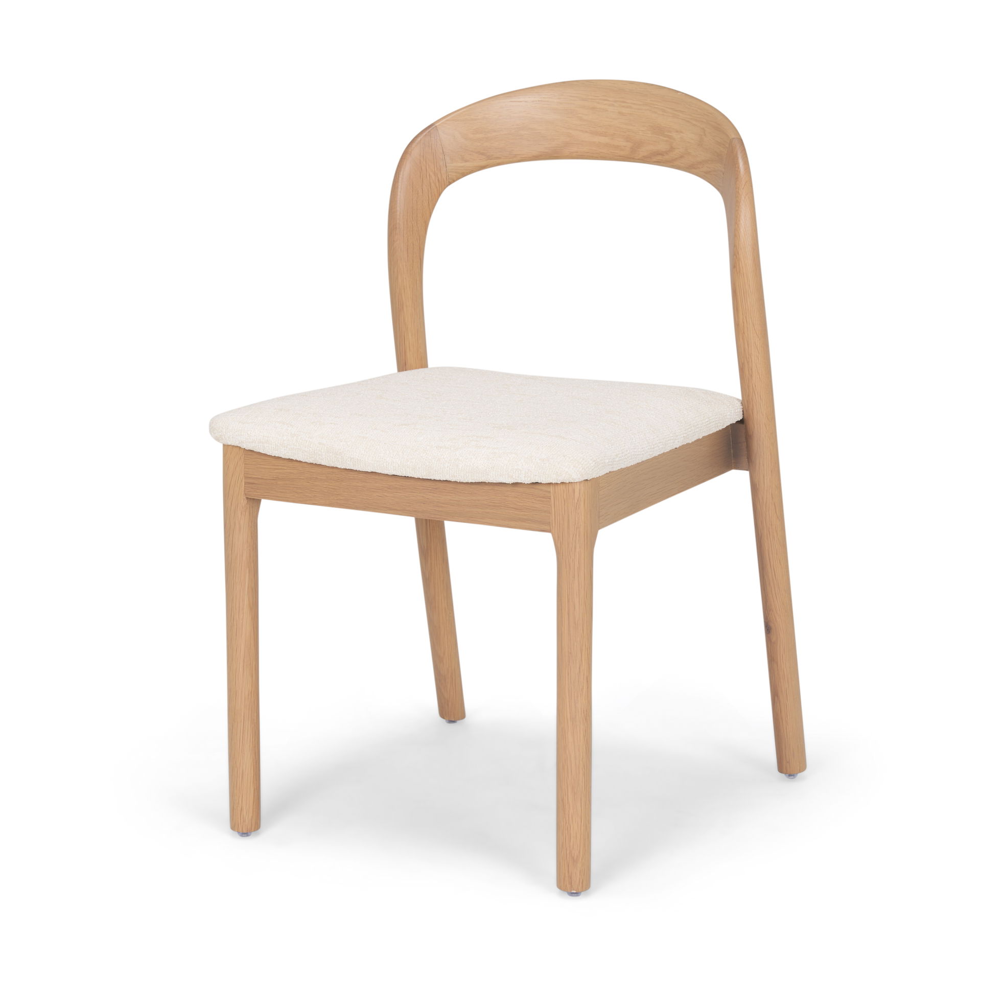 Nobu Oak Wood with Cream Fabric Open Back Dining Chair large image 