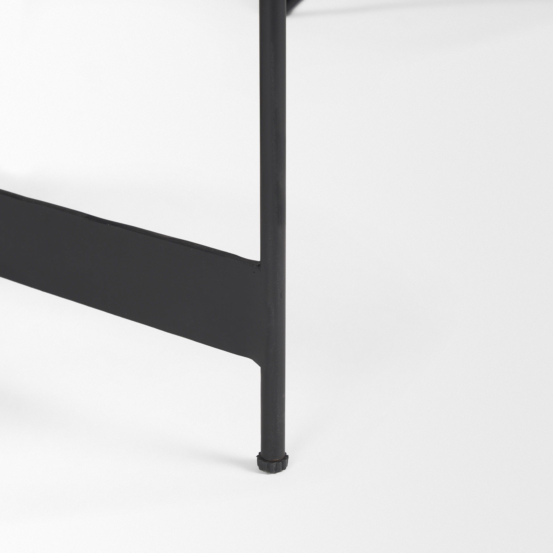 Wade Travertine Marble with Matte Black Metal Coffee Tables, by Mercana, 56" length x 32" width x 13.5" height View 12