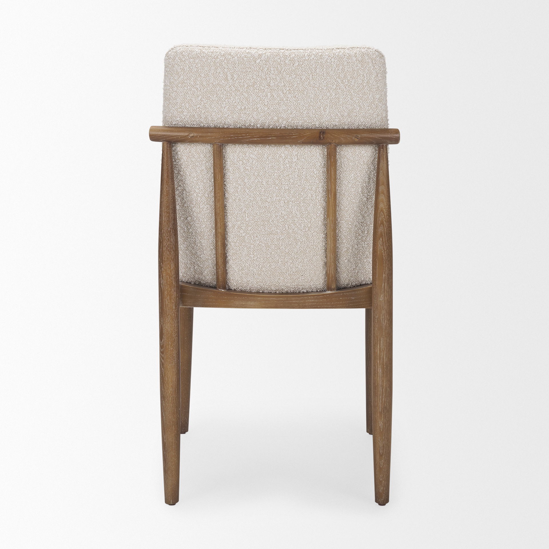 Cavett Cream Boucle Upholstered Seat with Light Brown Wood Frame Dining Chair large image 