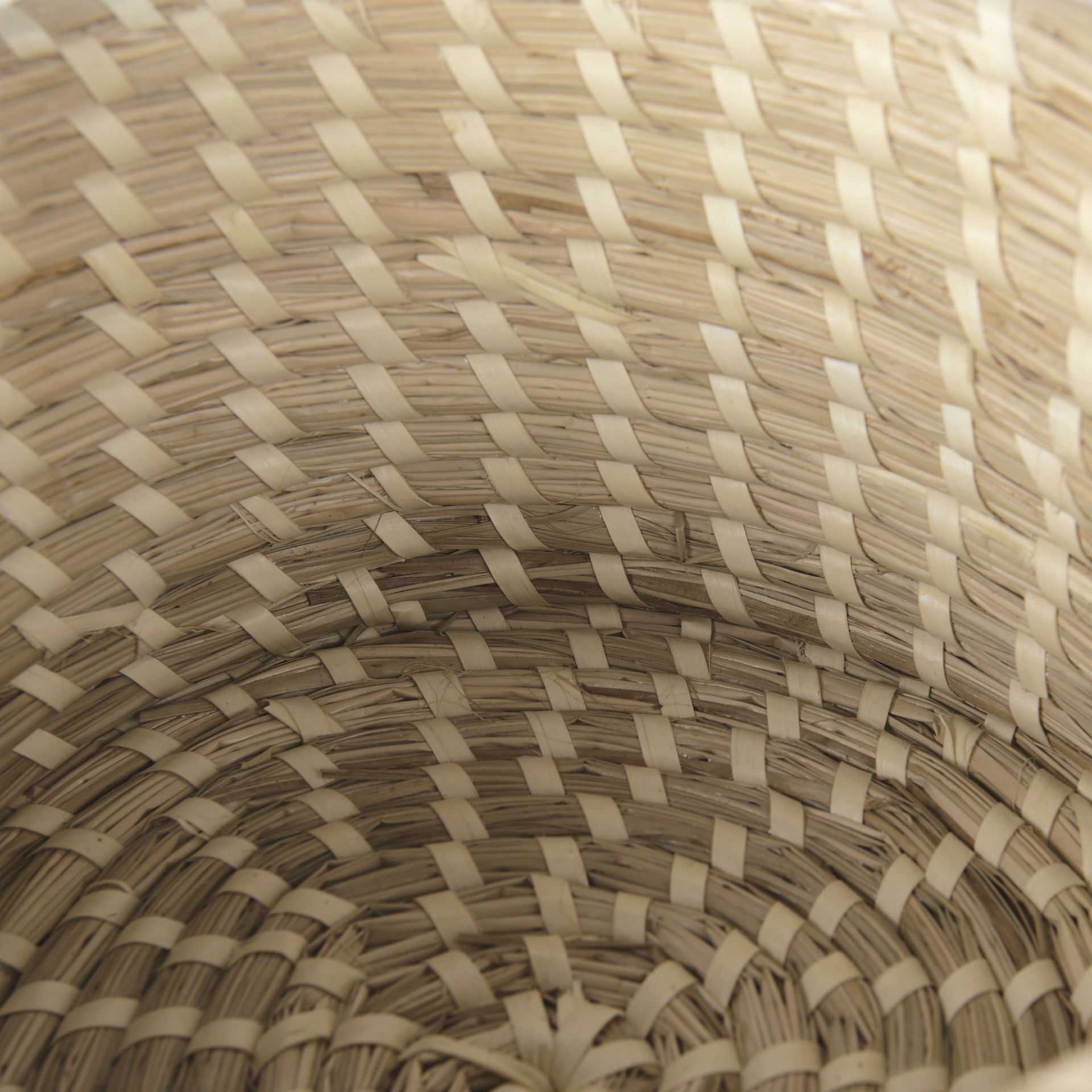 Kailini Set of 3 Nesting Seagrass & Palm Leaf Boxes with Lids, by Mercana, 13.39" length x 13.39" width x 8.27" height View 8