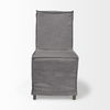 Elbert I Grey Fabric Slip-Cover Brown Wooden Base Dining Chair, by Mercana, 19.25" length x 21.75" width x 35.25" height thumbnail 4