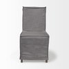 Elbert Solid Back Dining Side Chair | Grey Fabric with Brown Wood, Dining Chair by Mercana, 19.25" length x 21.75" width x 35.25" height thumbnail 7