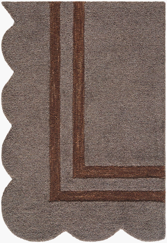Scalloped Handmade Rug, by Surya, 3' length x 2' width