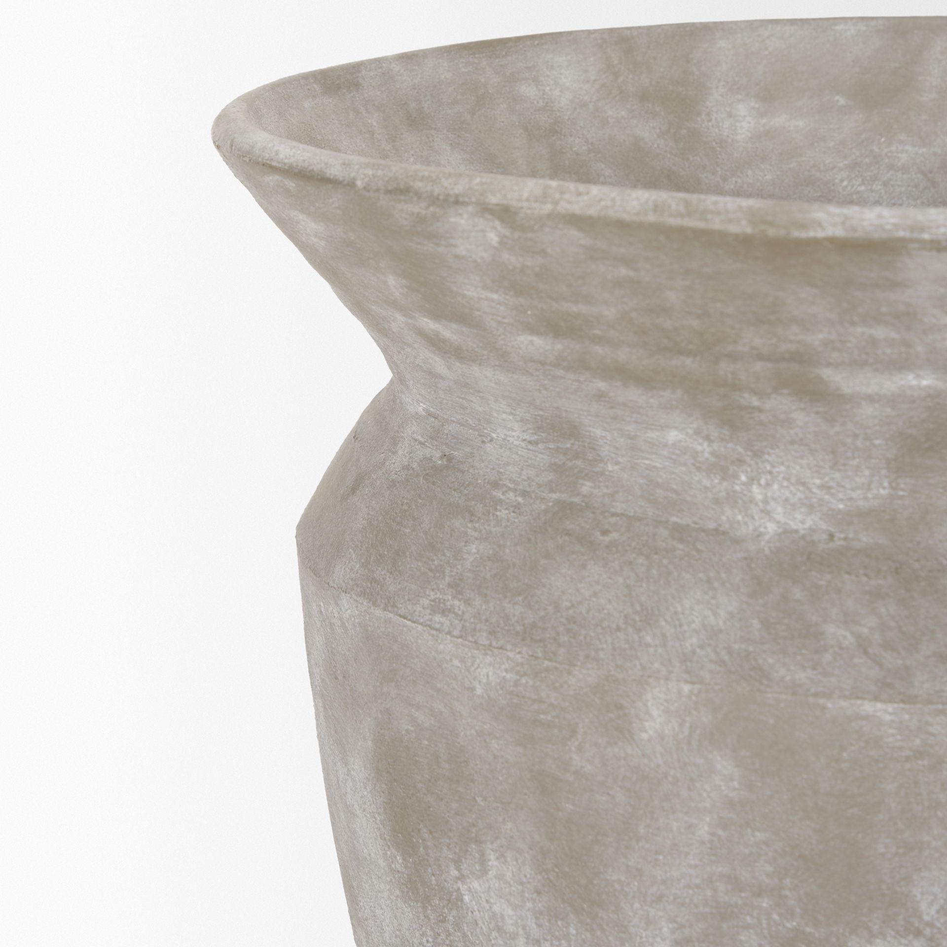 Utari Short Gray Brown with White Detailing Ceramic Floor Vase large image 