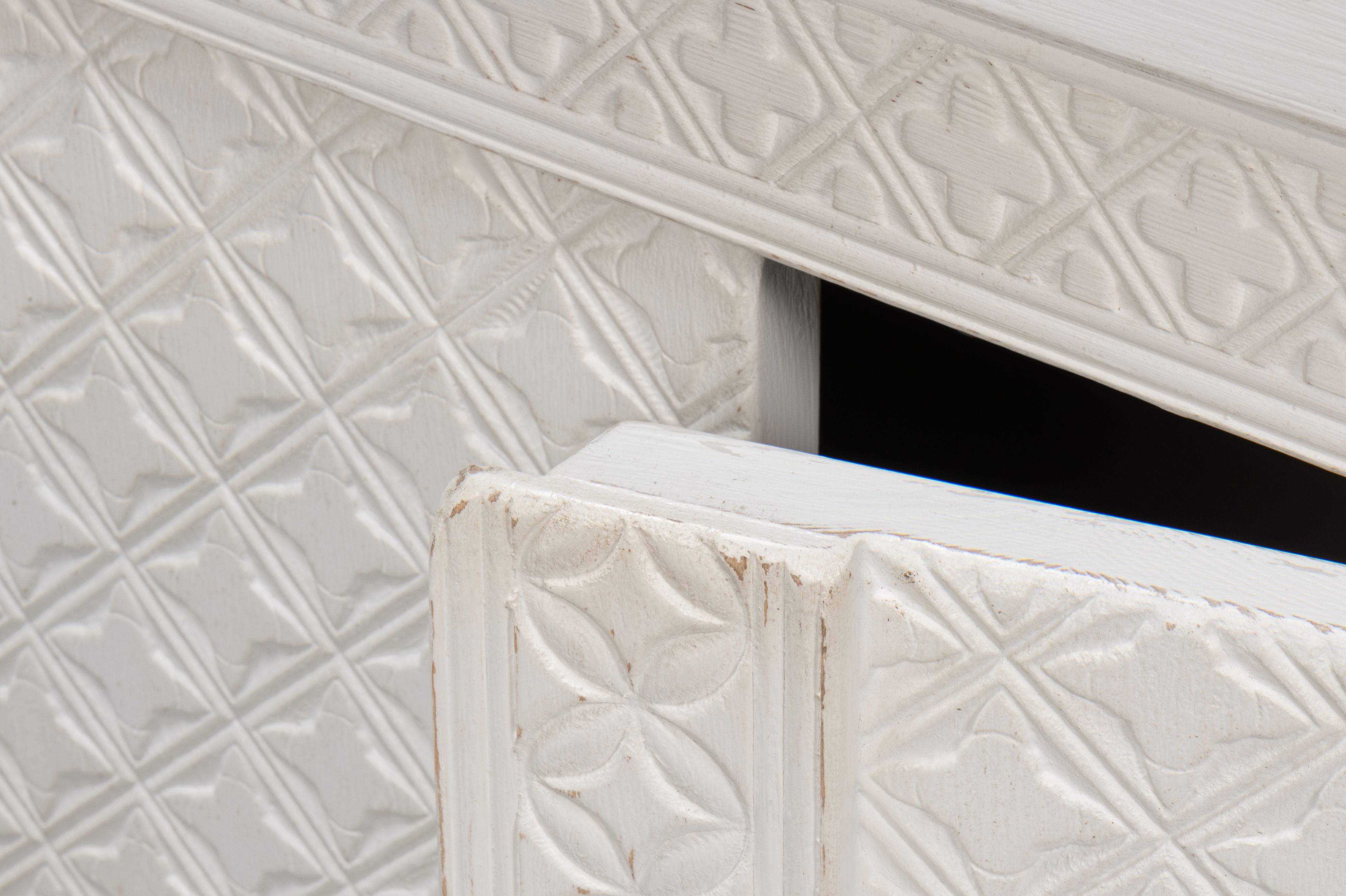 Persian Sideboard, Antique White, Cabinets & Sideboard by Sarreid, 79" length x 19" width x 35" height View 12