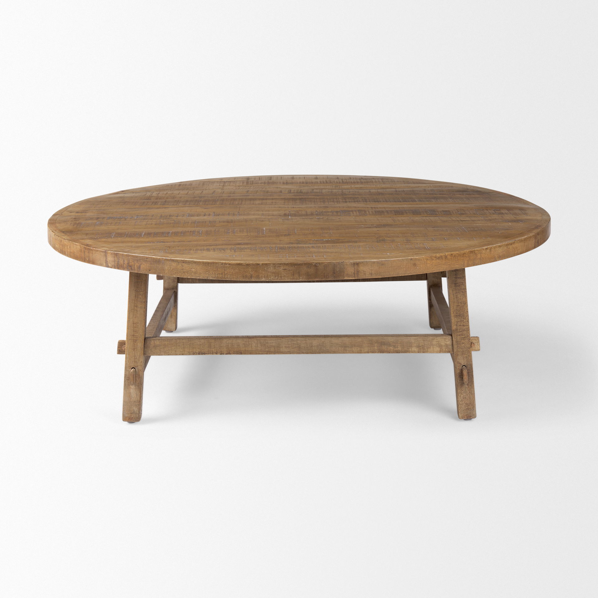 Rosie   Round Medium Brown Wood Coffee Table large image 