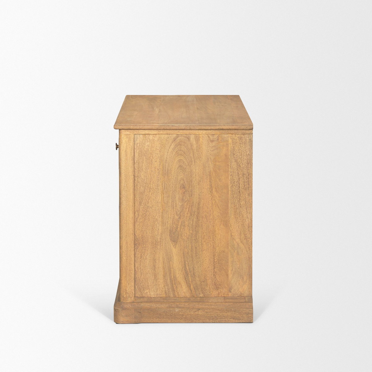 Baron Light Brown Solid Wood with Gunmetal Knobs 2-Door Accent Cabinet, Cabinets & Chest by Mercana, 34" length x 18.5" width x 27" height View 5