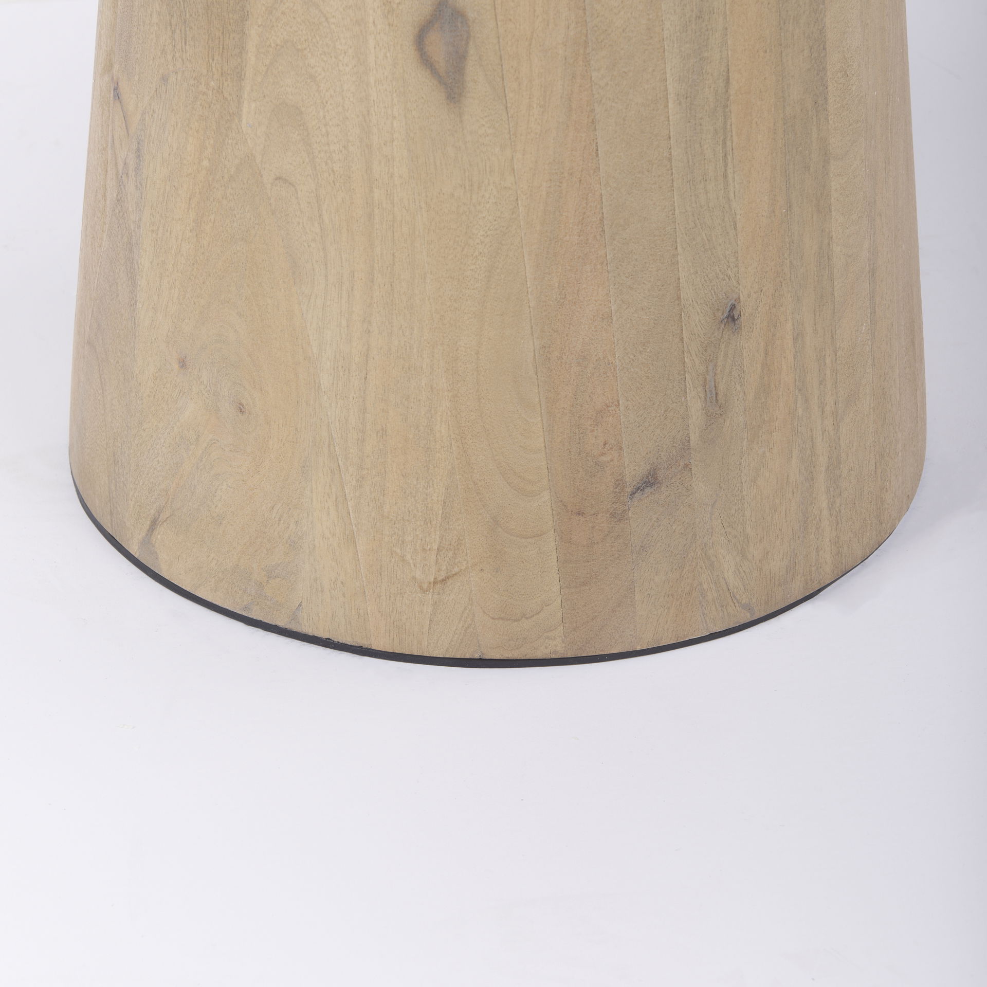 Maxwell 32' Round White Marble Tabletop with Blonde Wood & Black Metal Accent Pedestal Bistro Table large image 